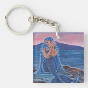 Porte-clefs Sirène bleu Daydreamer par Renee Lavoie