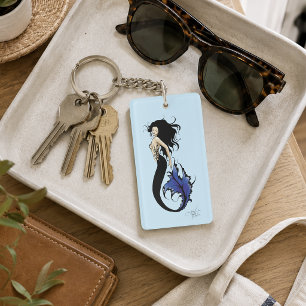 Porte-clefs Sirène de fantaisie élégante Mermaid Bleue Tribale