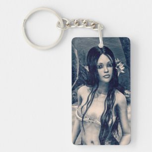 Porte-clefs Sirène Vintage Photo Ancienne Fantaisie Artistique
