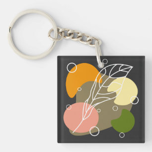 Porte-clefs Sites abstraits intéressants avec feuilles
