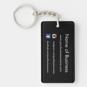 Porte-clefs Sites Web de médias sociaux en noir moderne
