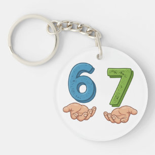 Porte-clefs Six Seven Bleu Vert Pourriture du Cerveau
