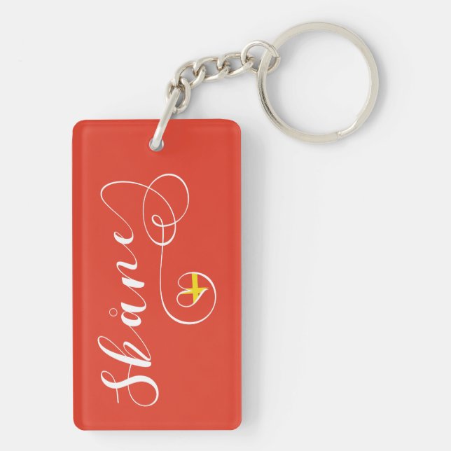 Porte-clefs Skåne Flag Heart, Suède, Scanie (Dos)