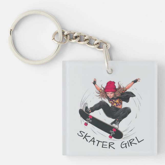 Porte-clefs Skater Girl Skateboard (Devant)