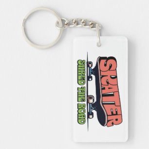 Porte-clefs Skater Shred the Road – Rétro skateboard des année
