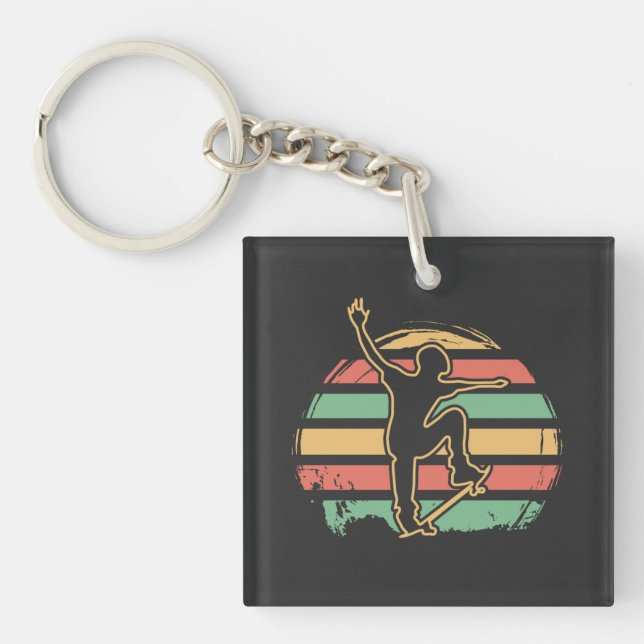 Porte-clefs Skateur Rétro (Devant)