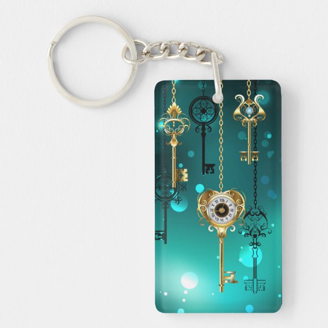 Porte-clefs Skeleton Keys on Green Background (Devant)