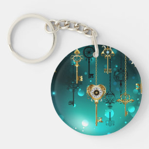 Porte-clefs Skeleton Keys on Green Background