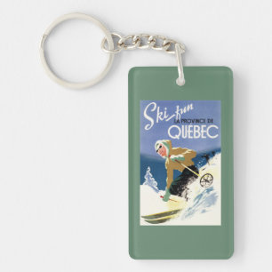 Porte-clefs Ski de femme - affiche anglaise et française