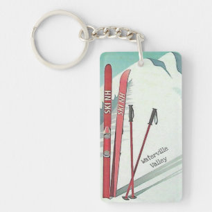 Porte-clefs Ski NH Waterville Valley Illustration de ski Vinta