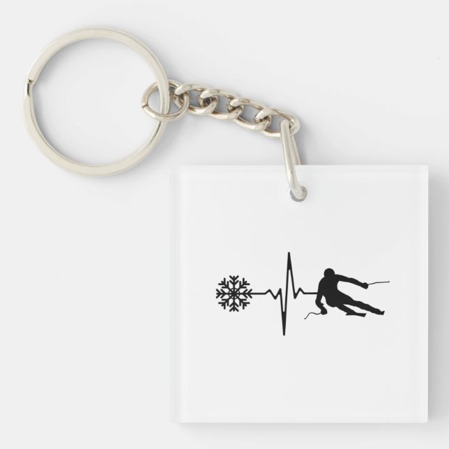 Porte-clefs Ski - Ski Heartbeat (Devant)