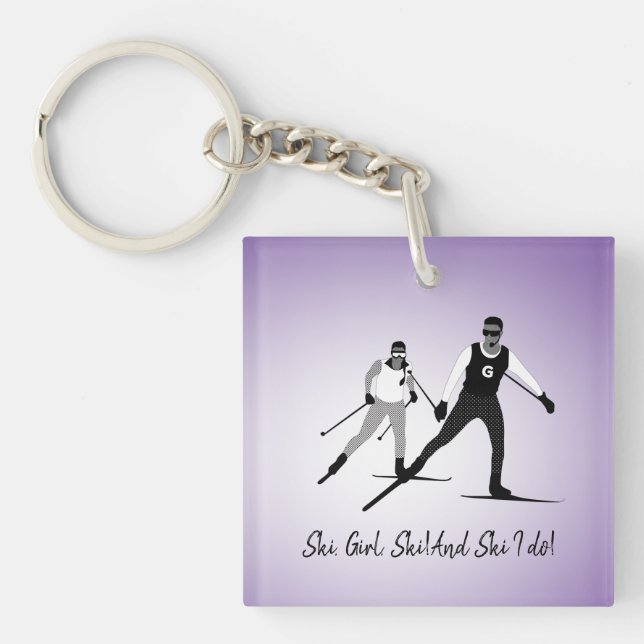 Porte-clefs Skieur de campagne pour filles déficientes visuell (Devant)