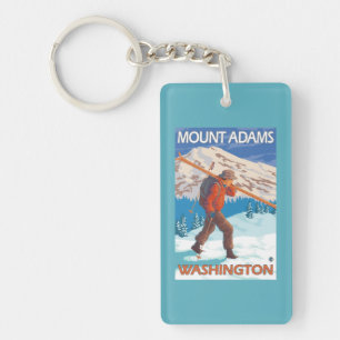 Porte-clefs Skis de transport de neige de skieur - bâti Adams