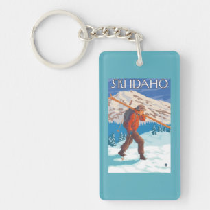 Porte-clefs Skis de transport de neige de skieur - Idaho