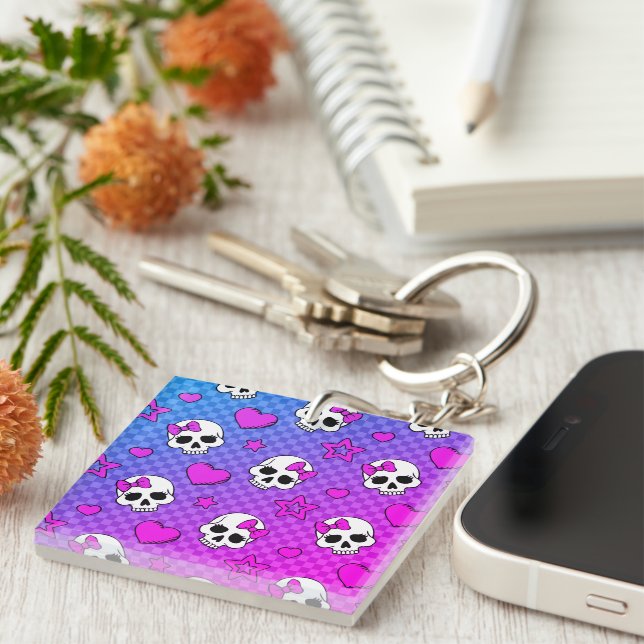 Porte-clefs Skully Pop Kawaii (Devant Droit)