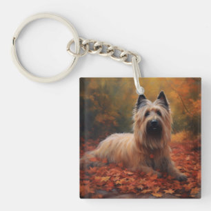 Porte-clefs Skye Terrier à l'automne Feuilles automne Inspire