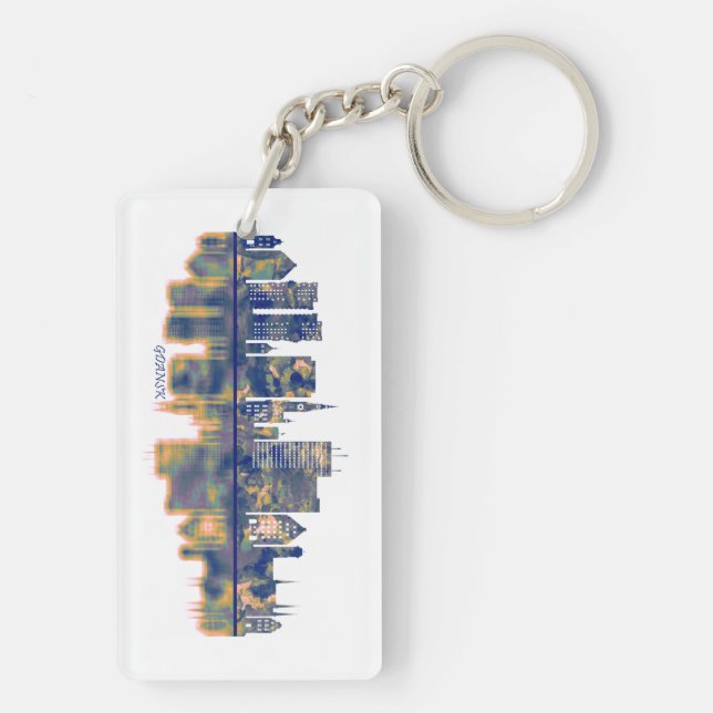 Porte-clefs Skyline de Gdansk (Dos)