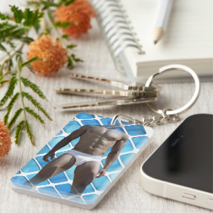 Porte-clefs SlipperyJoe musculaire homme six pack abs mâle bla