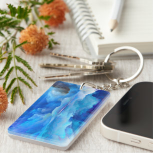 Porte-clefs SlipperyJoe's abstrait nuage artwork coloré surr
