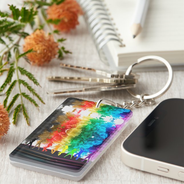 Porte-clefs SlipperyJoe's Dancing Pride Shadows cadeaux gay ar (Devant droit)