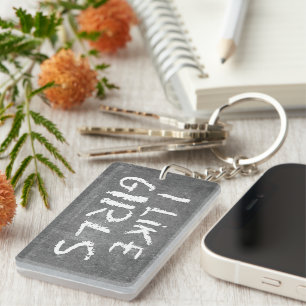 Porte-clefs SlipperyJoe's J'aime les filles tableau noir sale