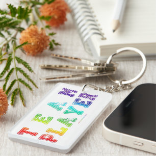 Porte-clefs SlipperyJoe's Team Player mots gradient rainbow c