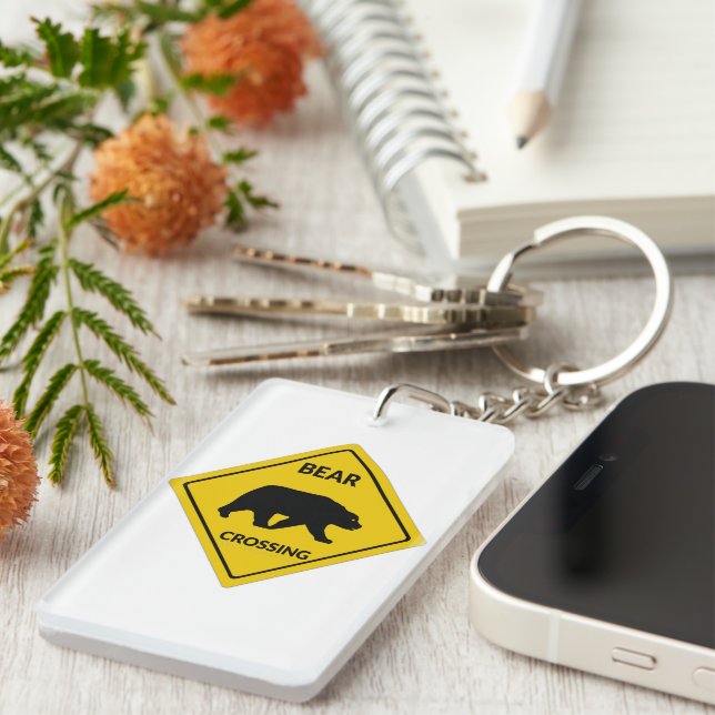 Porte-clefs SlipperySignal de passage de l'ours de Joe silhoue (Devant droit)