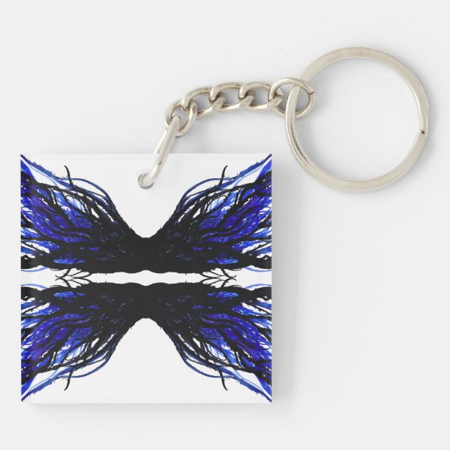 Porte-clefs Sloth Abstract 7 Deadly Sins Alcohol Ink Art (Dos)