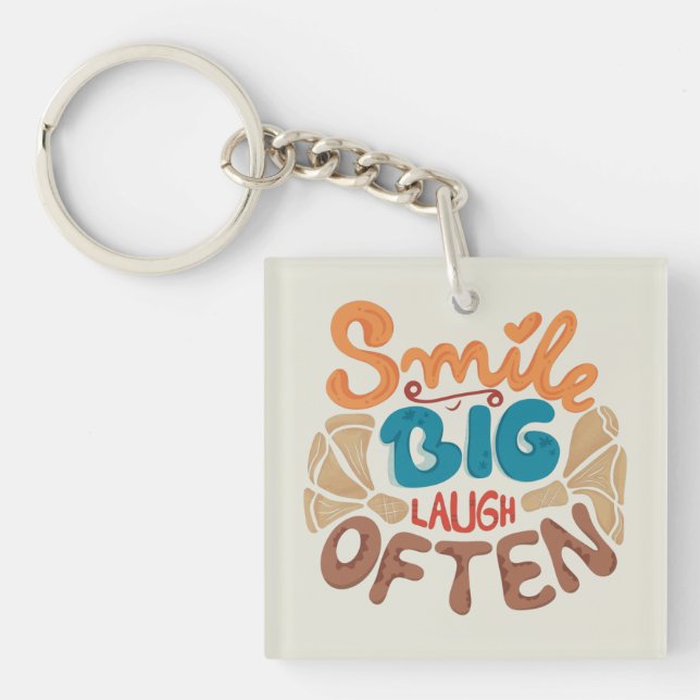 Porte-clefs Smile Big Laugh Souvent : Joyeux (Devant)
