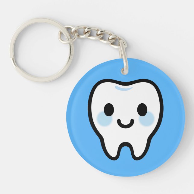 Porte-clefs Smiling Tooth Character – Cute & Clean Illustratio (Devant)