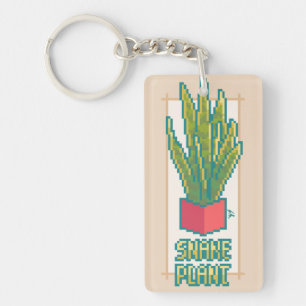 Porte-clefs Snakeplant Pixelart, Art Pixel