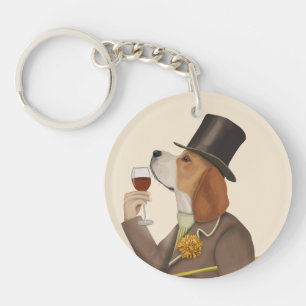 Porte-clefs Snob de vin beagle