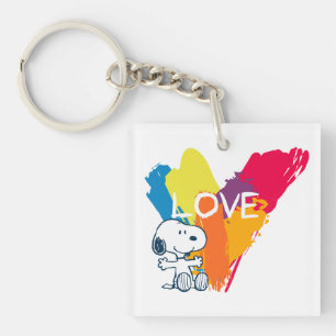 Porte-clefs Snoopy   Rainbow Love Heart