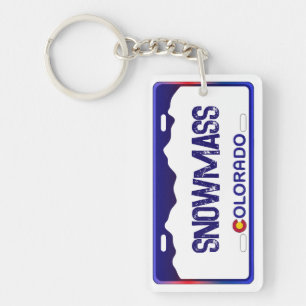 Porte-clefs Snowmass Colorado bleu plaque d'immatriculation po