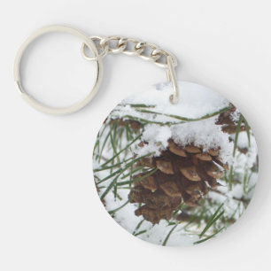 Porte-clefs Snowy Pine Cone I