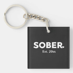 Porte-clefs Sobre minimal avec le coeur et la sobriété Date
