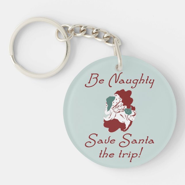 Porte-clefs Sois méchant Père Noël (Devant)