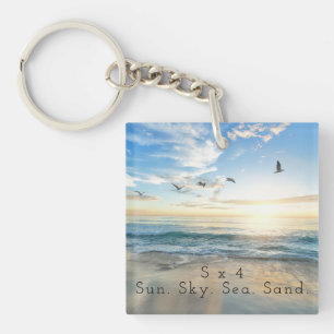 Porte-clefs Soleil, ciel. Mer.Sable. La Plage