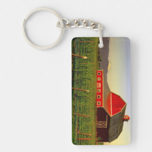 Porte-clefs Soleil du soir sur une grange dans le Skagit de Wa