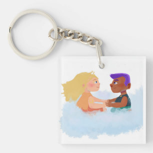 Porte-clefs Soleil et lune