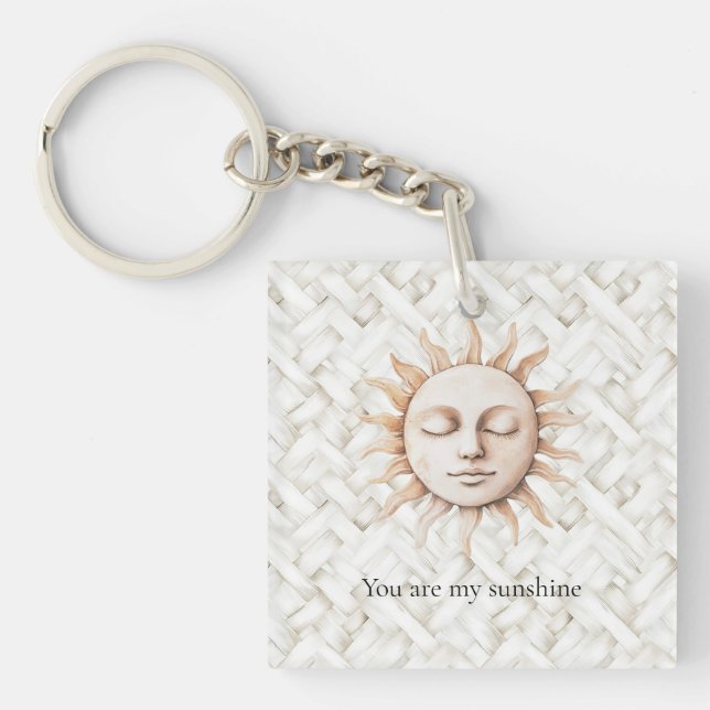 Porte-clefs Soleil Soleil Panier Blanc Tissu (Devant)