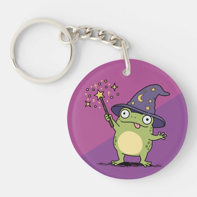 Porte-clefs Sorcier Grenouille Lançant des Sorts (Devant)