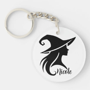 Porte-clefs Sorcière chapeau noir Wiccan Halloween 