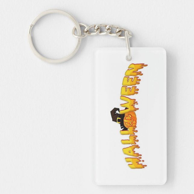 Porte-clefs Sorcière citrouille d'Halloween (Devant)