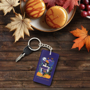 Porte-clefs Sorcière élégante d'Halloween Crâne de sucre viole