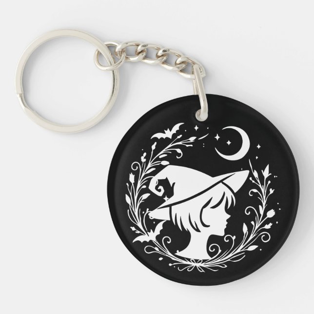Porte-clefs Sorcière Pixie Wiccan Magie Halloween (Devant)