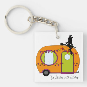 Porte-clefs Sorcières avec hitch Halloween remorque rv camper