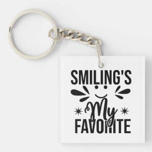 Porte-clefs Sourire est mon préféré, sourire est mon préféré