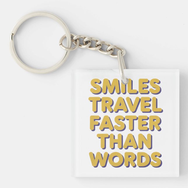 Porte-clefs Sourires Voyager plus vite (Devant)