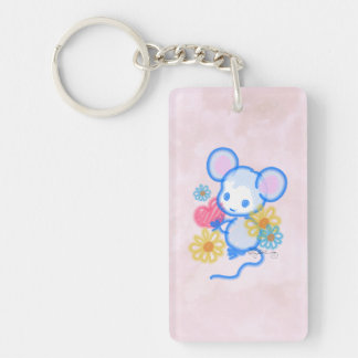 Porte-clefs Souris mignonne d'amour avec le coeur